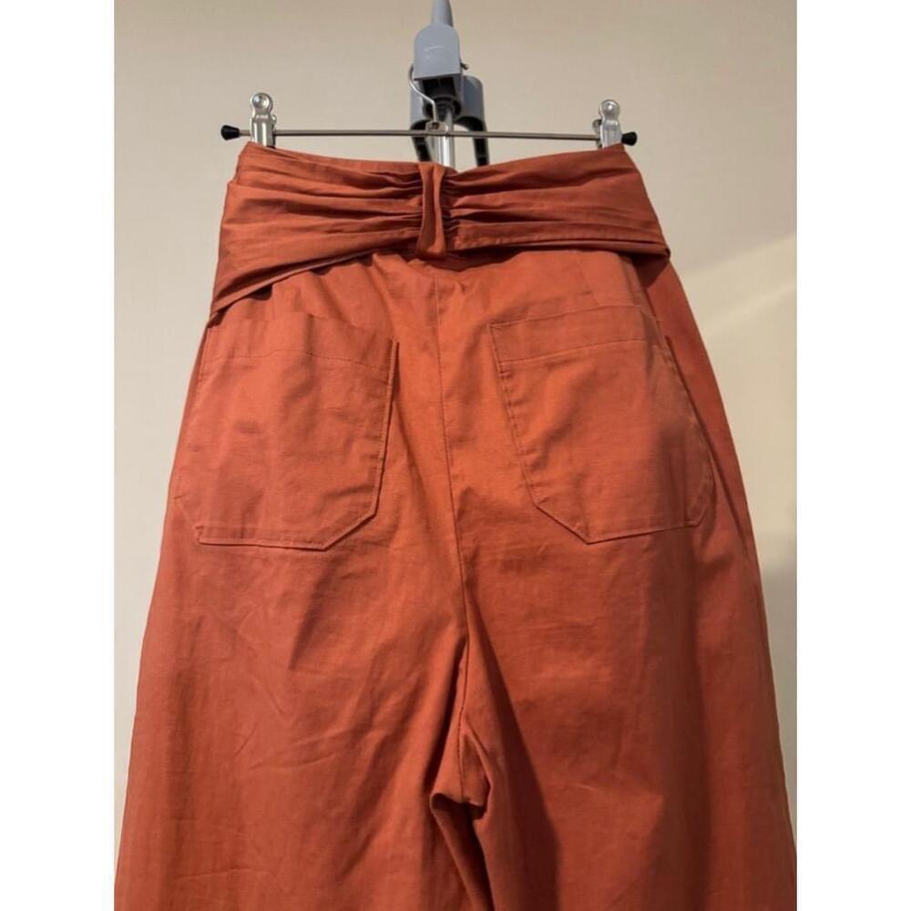 Women's Cartonnier Brown Bow Tie Waist Pants Size 6 - Picture 6 of 8